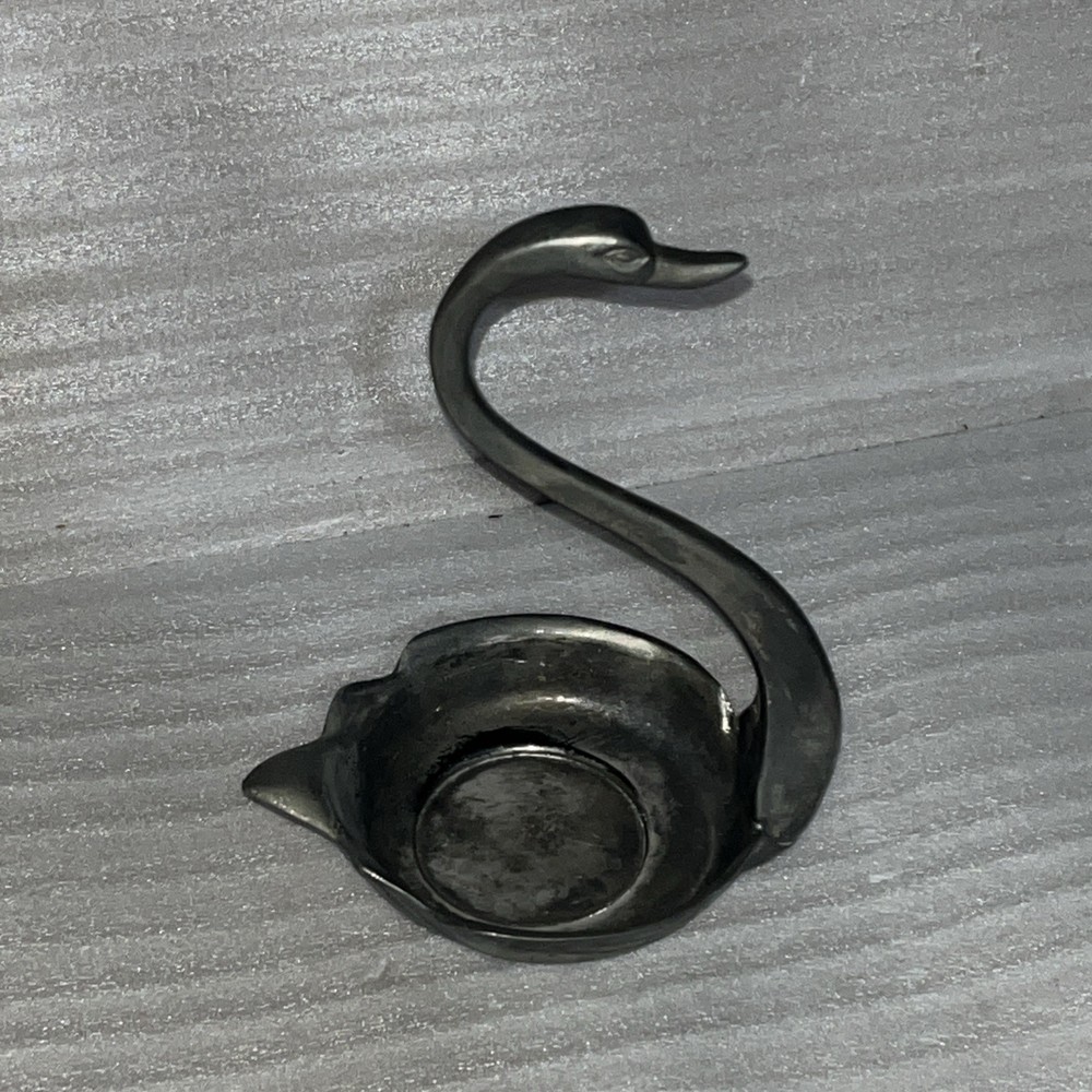 Vintage Silver Plated  Swan Ring Holder/Trinket Dish