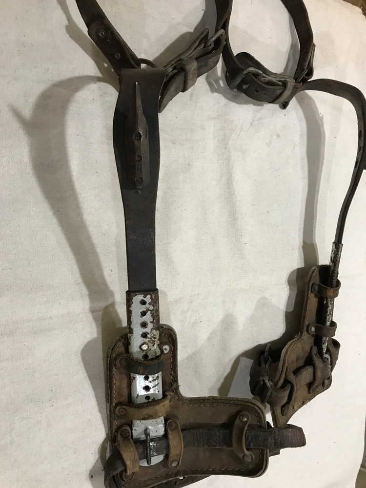 vintage pole tree climbing gaffs sold as is