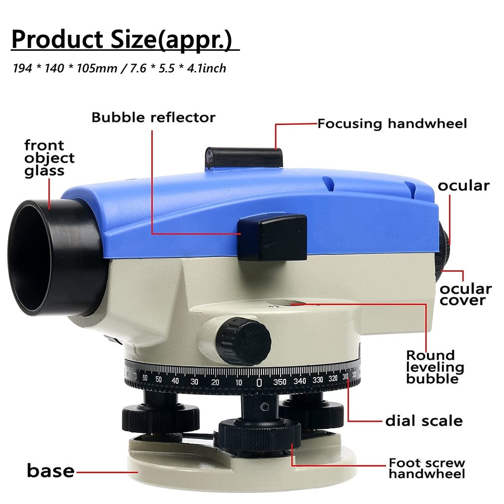 Automatic 32X Optical Transit Survey Auto Level High Precision Level Gauge Me...