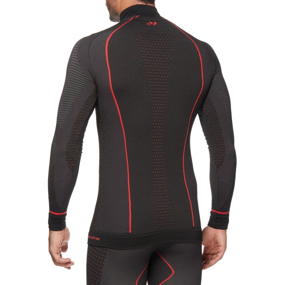 SixS Turtleneck Long Sleeve Base Layer Top Black Red