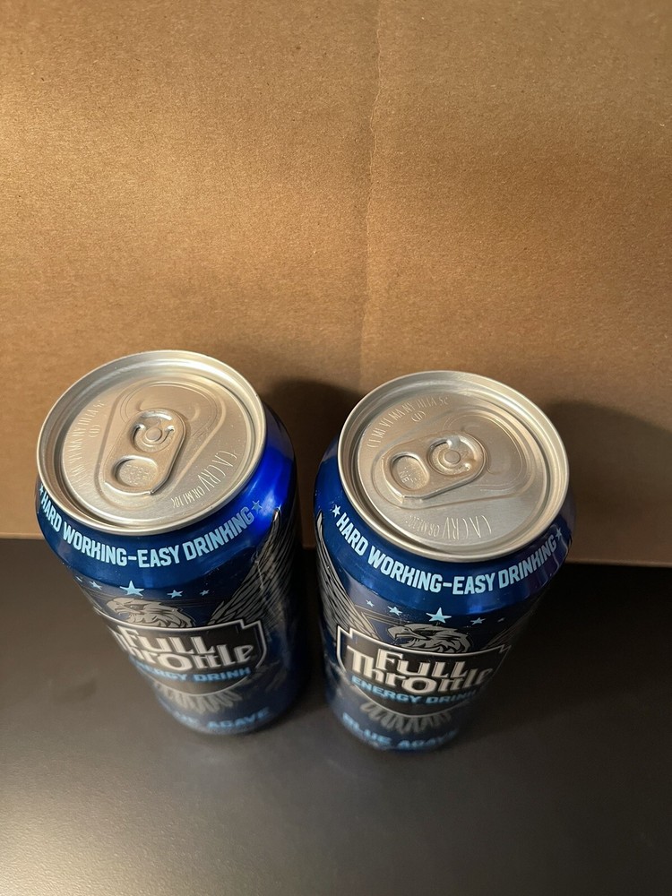 Two (2) Full Throttle Blue Agave Full 16oz Cans Old Design