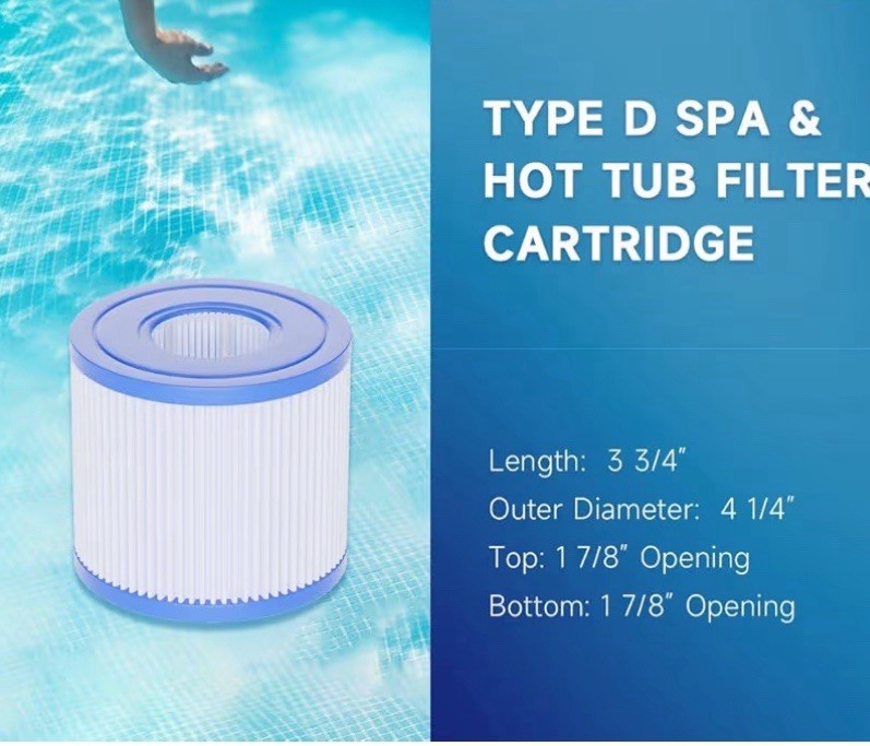 Replacement Type D Pool and Spa Filter Cartridge 4 Pack