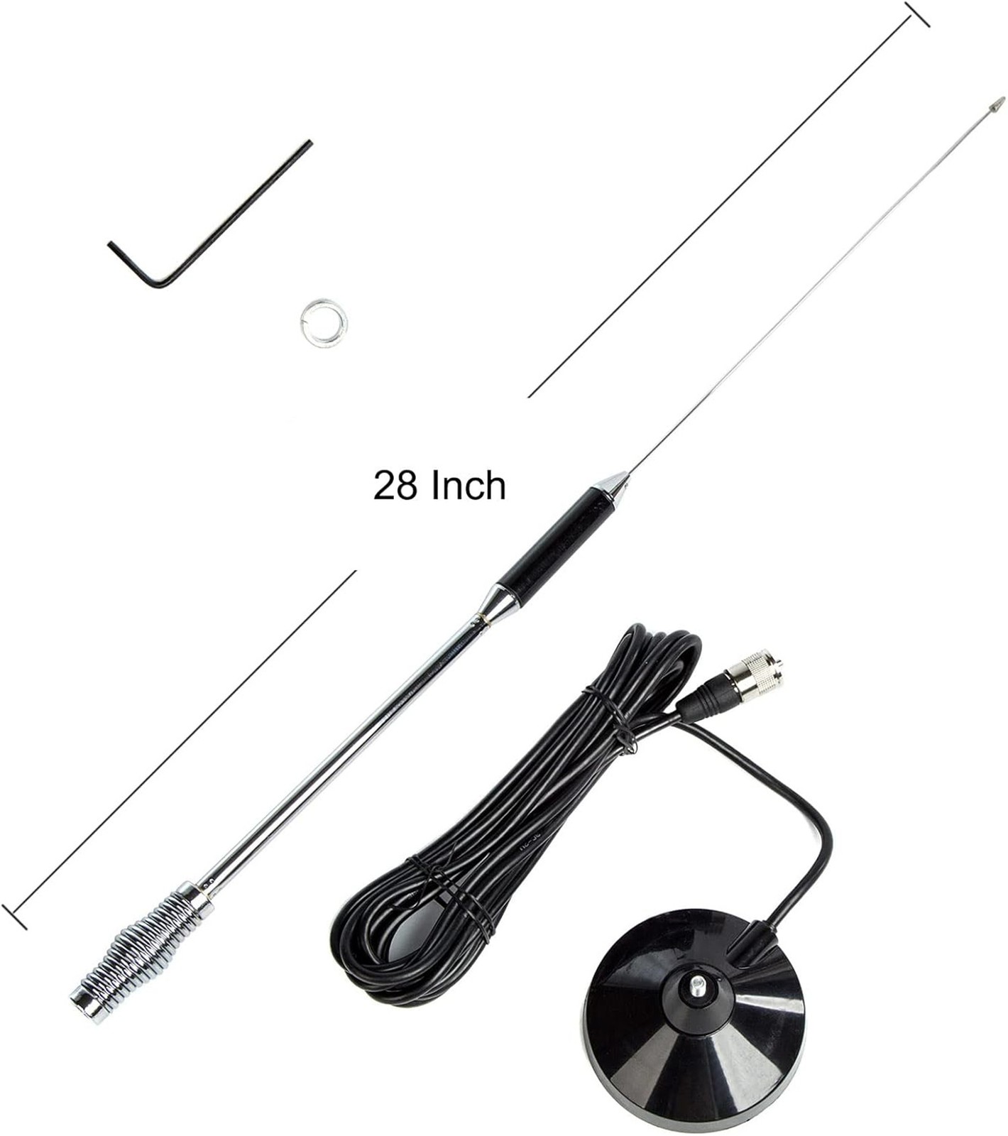 CB Antenna 28 inch 27 Mhz CB Radio Antenna Full Kit with Heavy Duty Magnet Mount