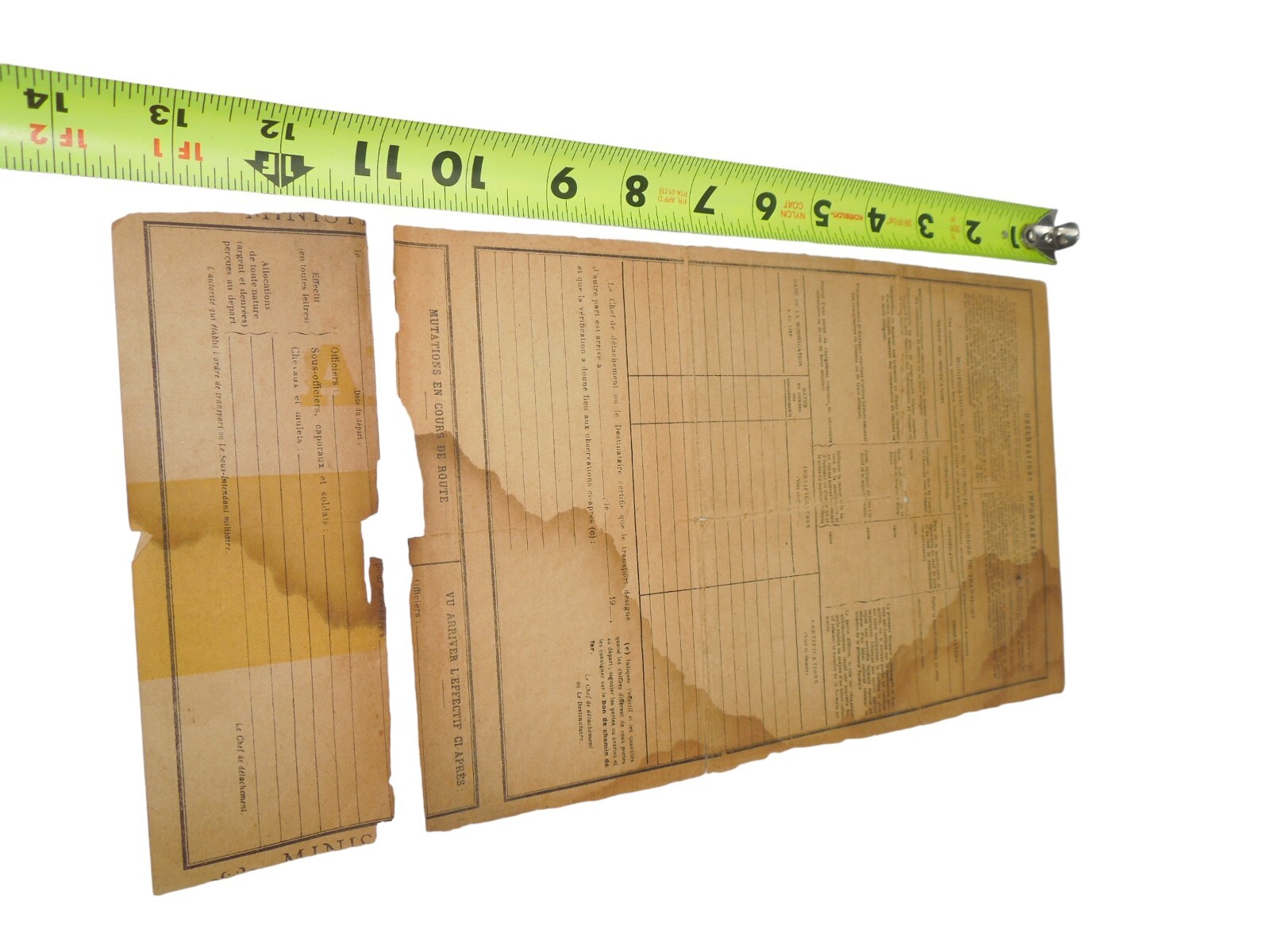 WWI French Ministry of War Transport Order Document to St. Nazaire Z34