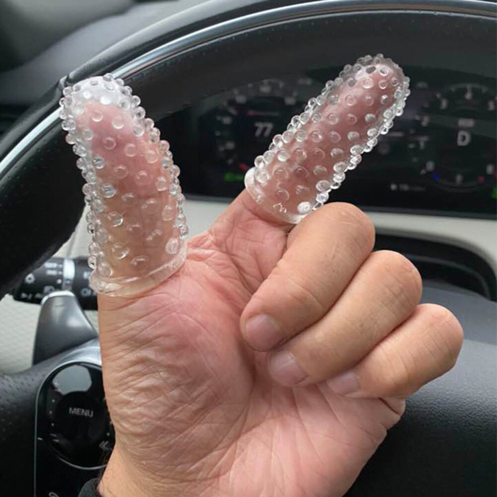 2PCS Finger Silicone spike Condom Reusable Quality Type Permanent Bump Enhancer