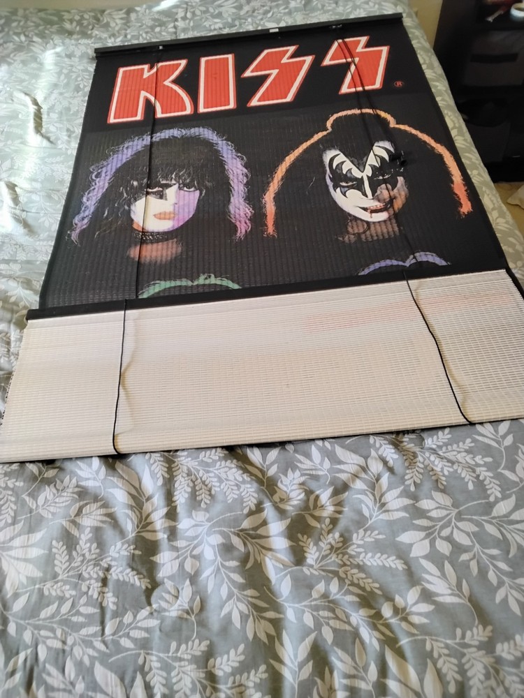 1997 KISS CATALOG DYNASTY WINDOW BLIND CURTAIN 64x34 GENE, PAUL, ACE, PETER