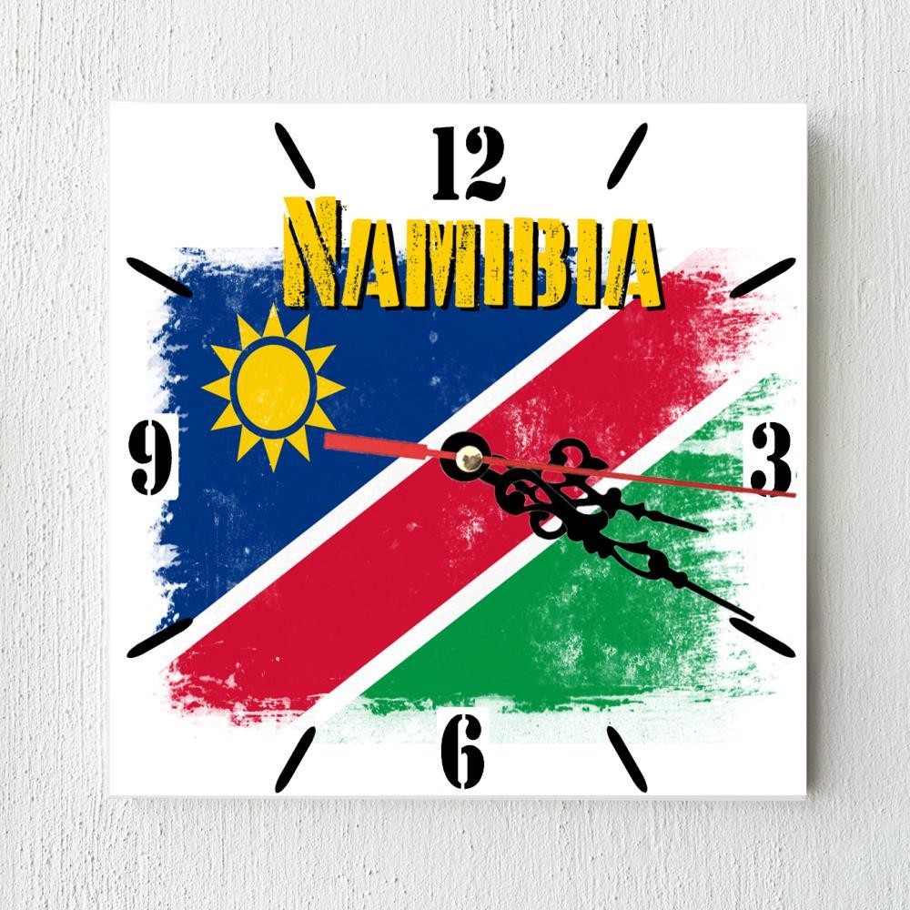 Namibia Flag Wall clock patriots CERAMIC Tile Watch Support Décor