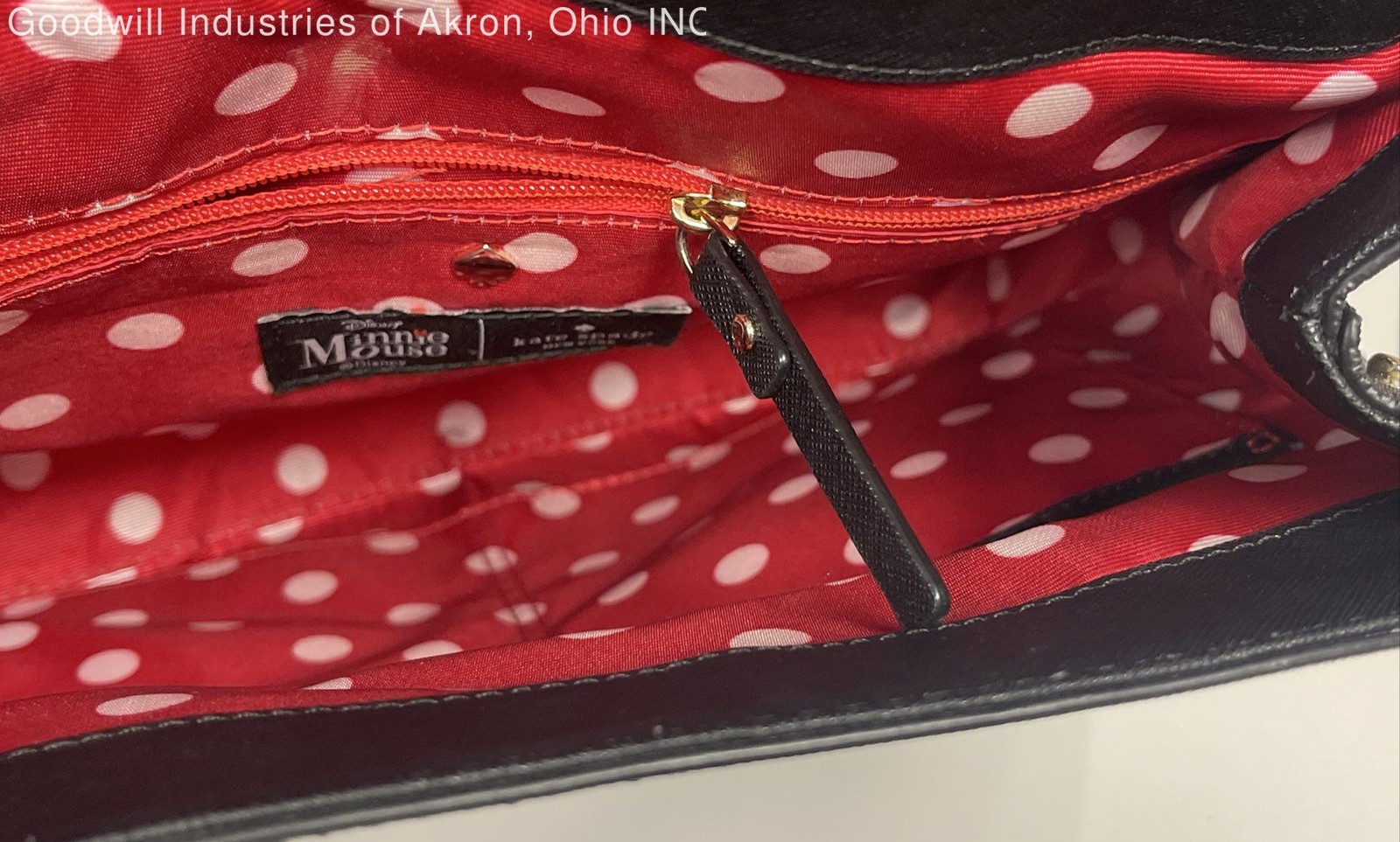 Kate Spade Disney Black Minnie Mouse Saffiano Leather Backpack COA