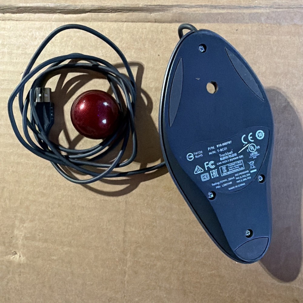 Logitech T-BC21 Trackman Trackball USB Wired Marble Mouse