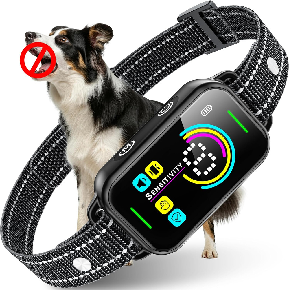 Smart Bark Collar - Rechargeable anti Barking Training Collar with 8 Adjustable