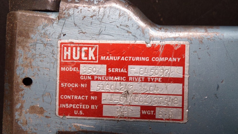 HUCK 350 Pneumatic Blind Rivet Tool-Case,Heads