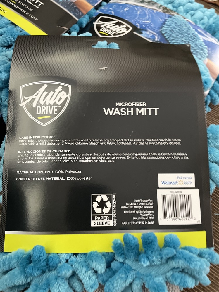 4 X Auto Drive Microfiber Wash Mitt Soft Wash Surface Comfortable Cuff