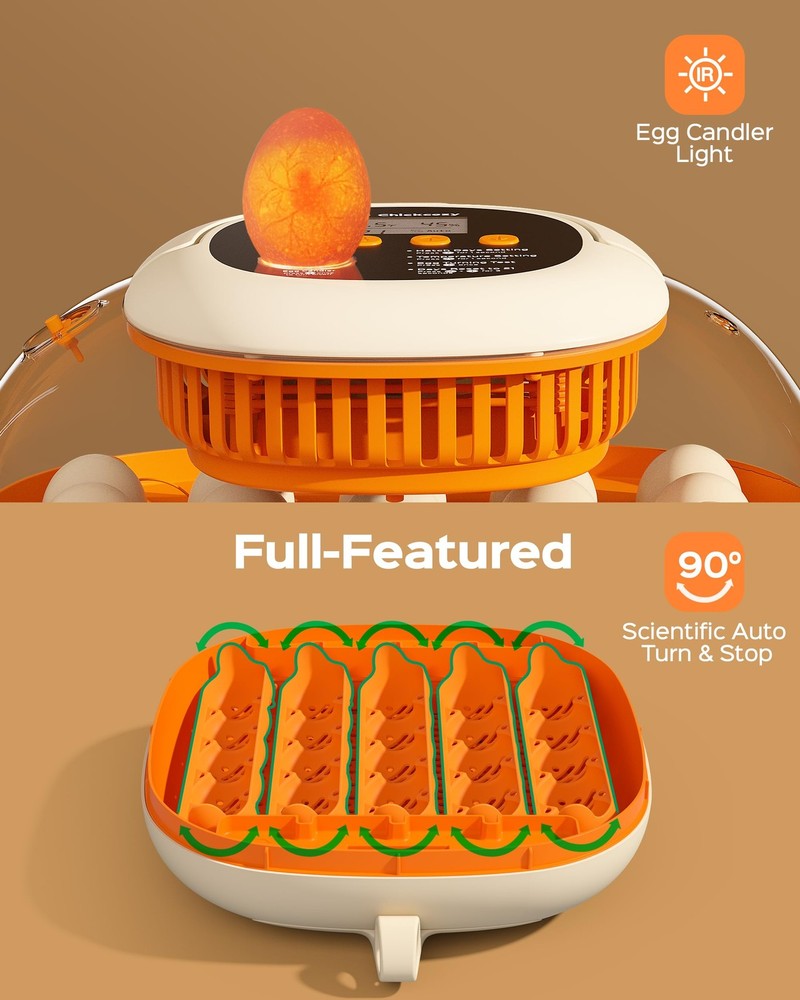 Egg Incubator Automatic 25 Chickcozy 360 View Thermometer Humidity Control Seat
