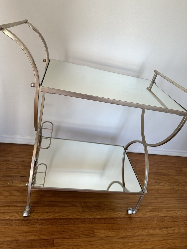 Silver and Mirror Bar Cart