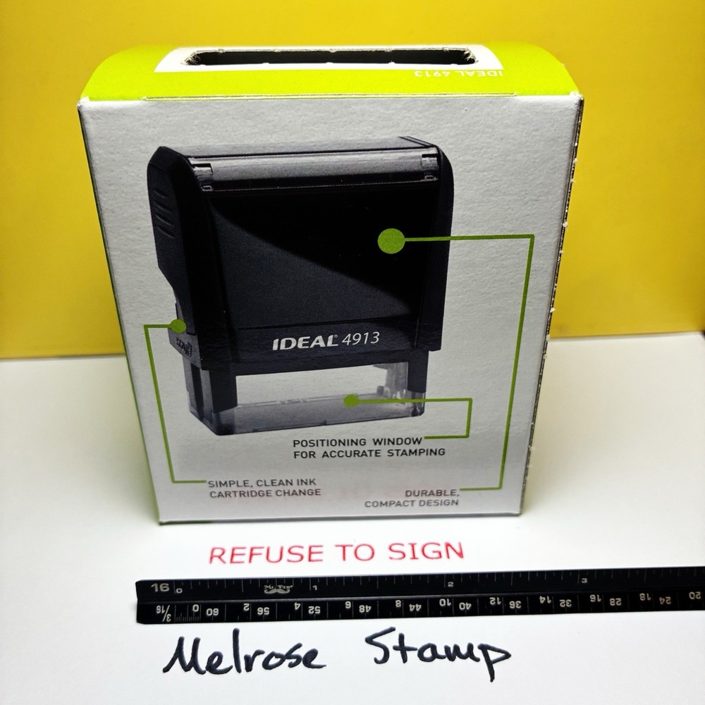 Refuse To Sign Rubber Stamp Red Ink Self Inking Ideal 4913