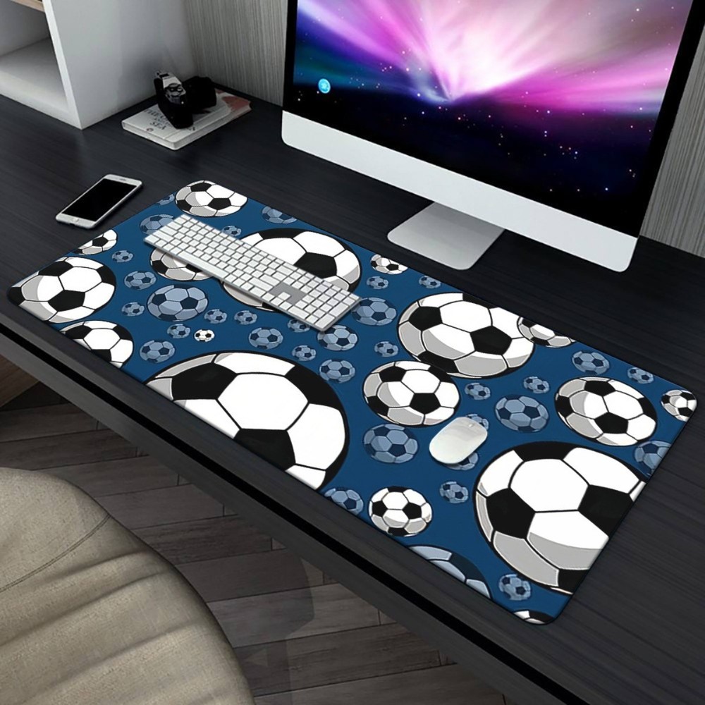 40*90cm Football Pattern Printed Desk Mat - Multi-Functional XXL Mousepad & Keyb