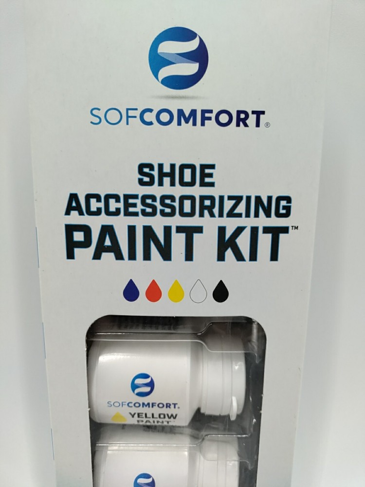 SOFCOMFORT Shoe Accessorizing Paint Kit, 5 Colors , 5 Brushes , Multicolor