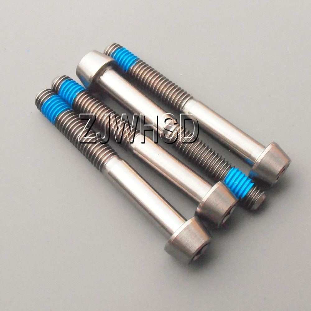 4pcs M5 x 40 Ti Titanium Screw Bolt Allen Hex Taper Socket Cap Head+ThreadLocker