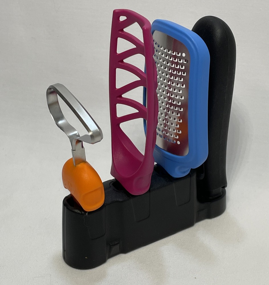 Tupperware Click It Kitchen Tools 4pcs Set with Storage Block. New