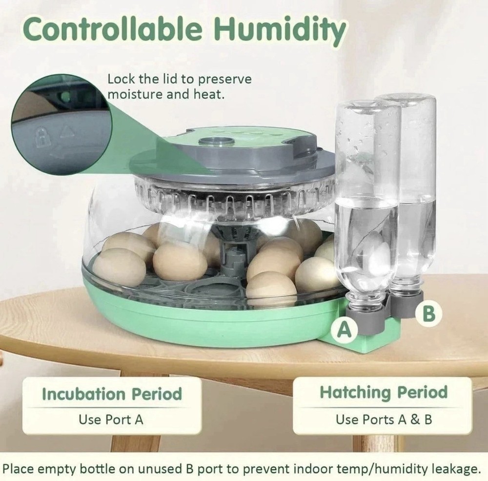 Egg Hatching Digital Automatic Turning 18 Egg Incubator With Egg Candling Light