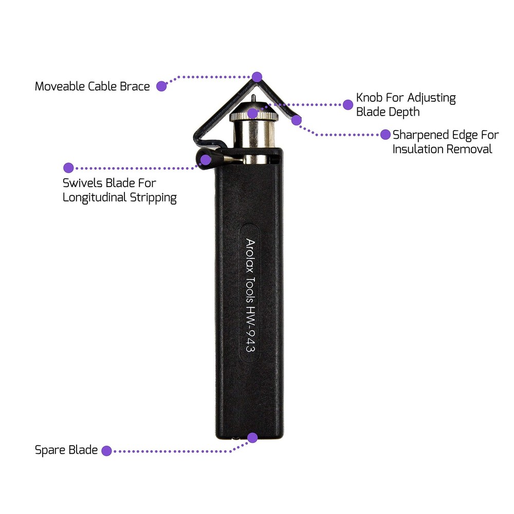 Round Cable Stripper – With Adjustable Cutting Depth – For Circumfer
