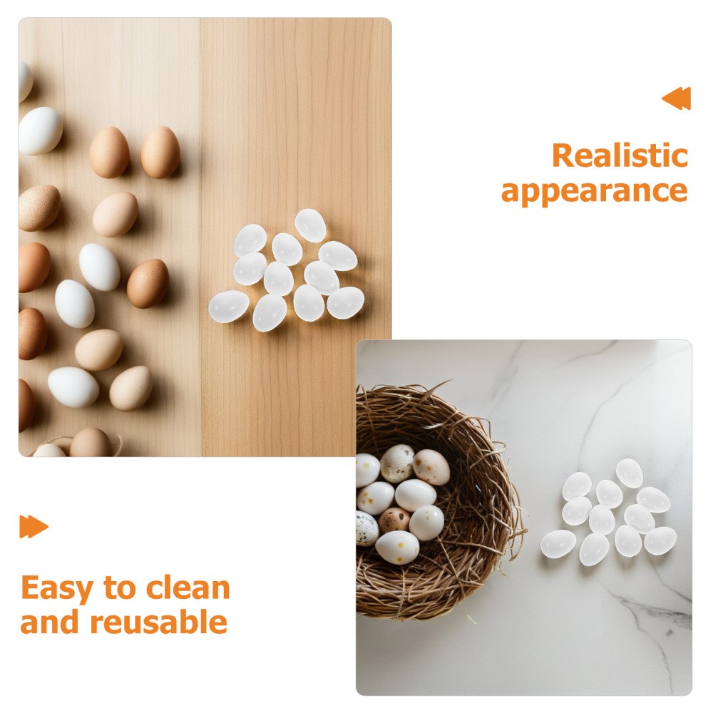 25 Pcs Simulation Pigeon Egg Artificial Props Decorative Nest Eggs