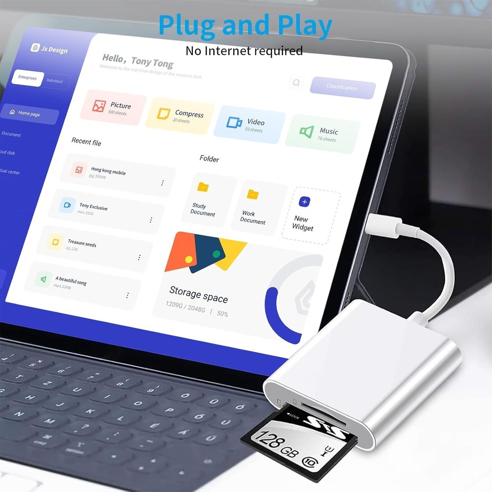 Two-Way SD Card Reader for iPhone - Quick Transfers and Universal Compatibility