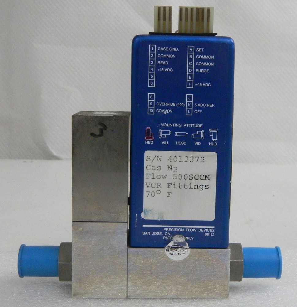 Precision Flow Devices 401, Mass Flow Controller, Gas- N2, Range- 500 SCCM, VCR