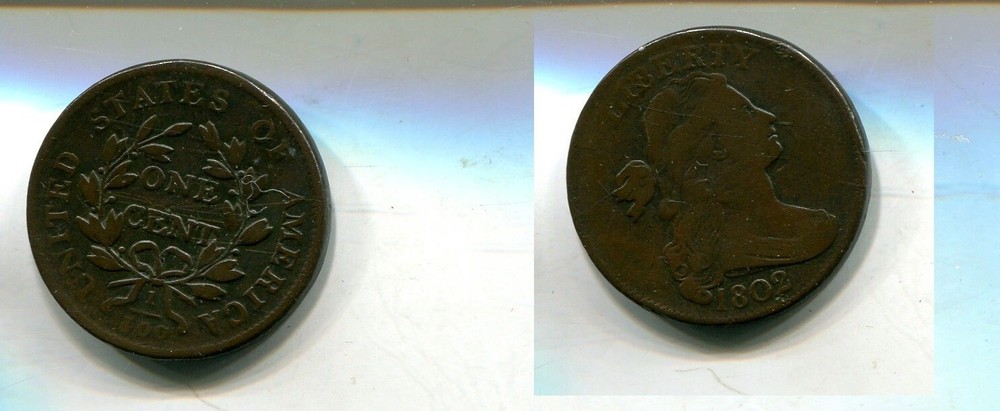 1802 DRAPED BUST LARGE CENT TYPE COIN FINE 8679S