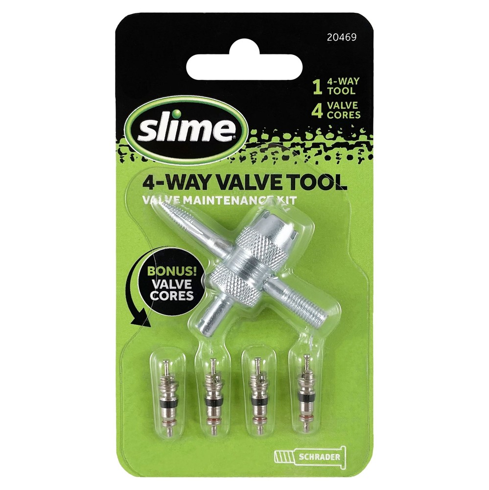 (2 pack) 4way Valve Core Tool & 4 Replacement Valve Cores