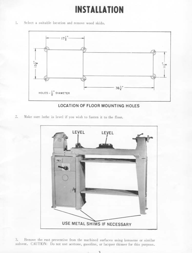 Gap Bed Wood Lathe Instruction Maint Parts Manual Rockwell Delta 12" Inch 46-525