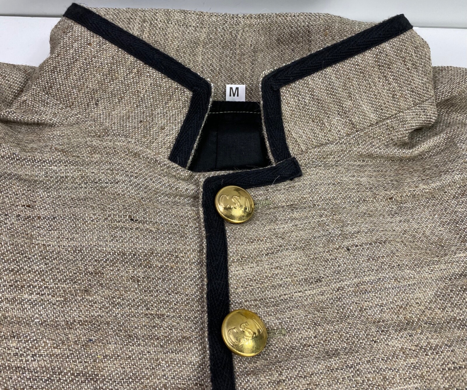 CIVIL WAR CS CSA CONFEDERATE INFANTRY JEAN WOOL SHELL JACKET-SIZE 3, 46-48R