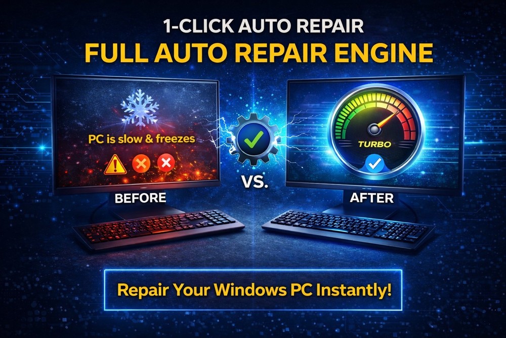 JML Mega Elect PC Repair Toolkit PRO USB | 1-Click Fix 50+ Tools No Sub
