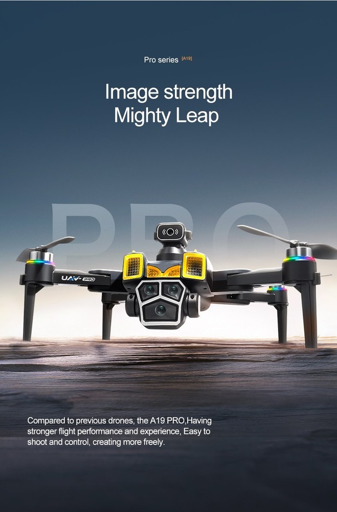 8K Dual Camera Brushless Drone Obstacle Foldable 5G WiFi Screen Remote 2 Battery