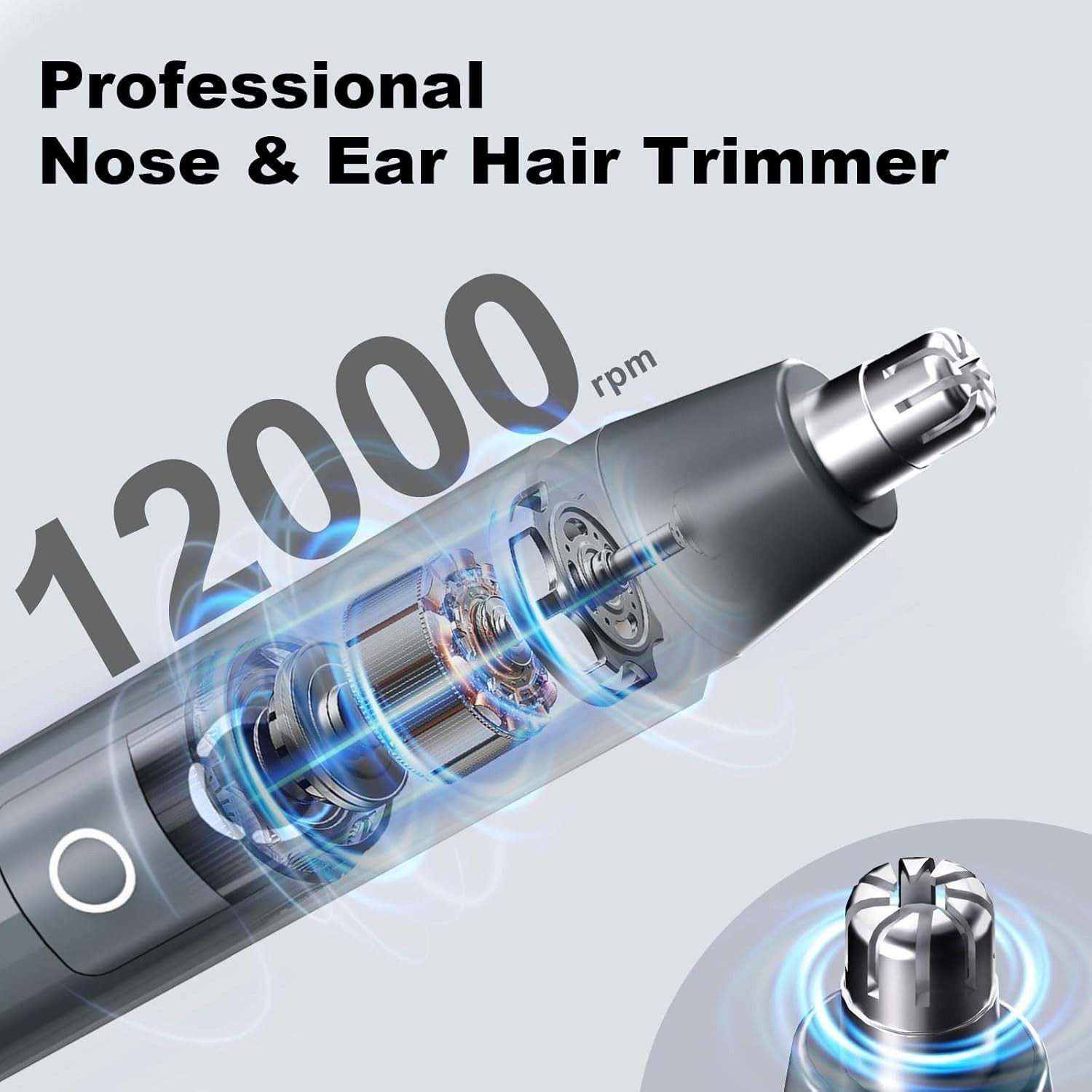 Ear and Nose Hair Trimmer with LED indicator USB Rechargeable Water Resistant