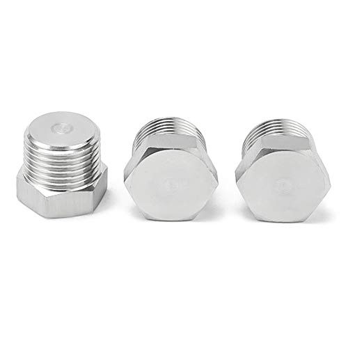 3/8" NPT Male Outer Hex Head Thread Plug Pipe Fitting, 304 3/8"(3pcs)