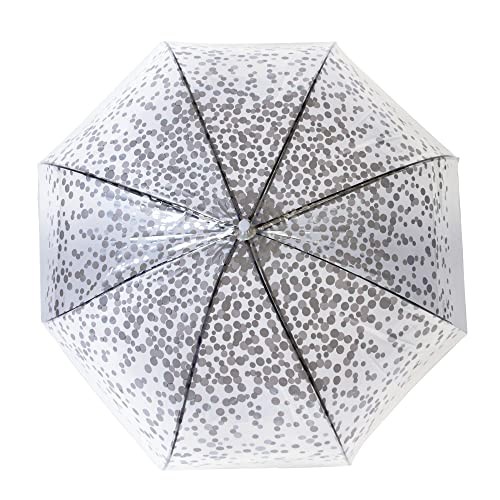 Bubble Umbrella – See Through, Rain & Windproof Umbrella - Perfect Silver Dots