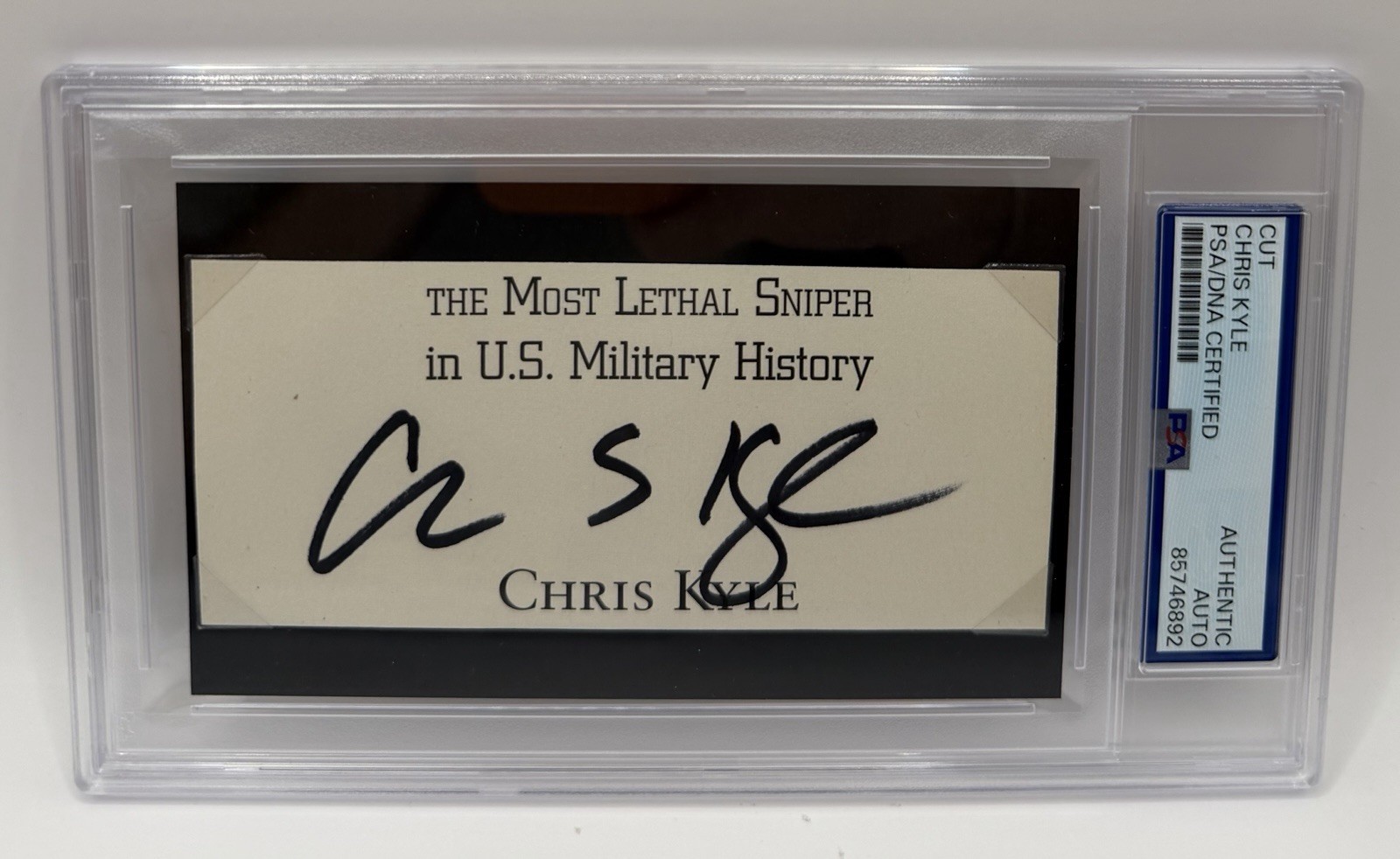 Chris Kyle Signed Cut PSA/DNA Encapsulated Auto American Sniper US Military Rare