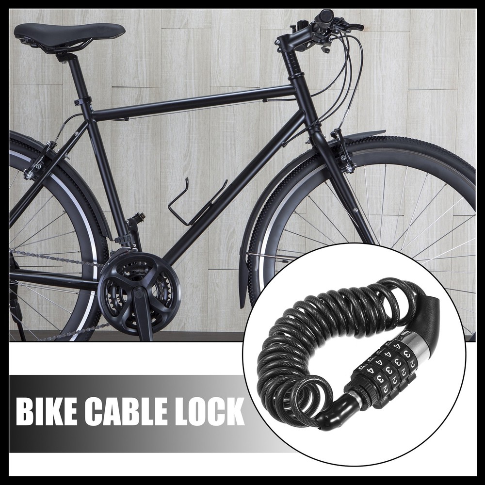 Helmet Lock Bike Cable Lock 4 Digit Security Resettable Combination Locks