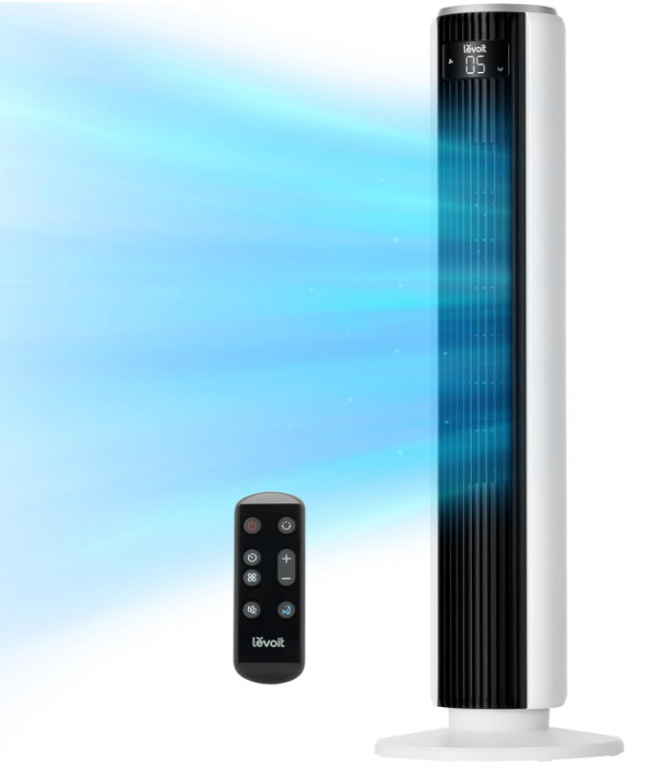 36" Tower Fan - Quiet Bladeless Fan with Remote & Smart Sensor