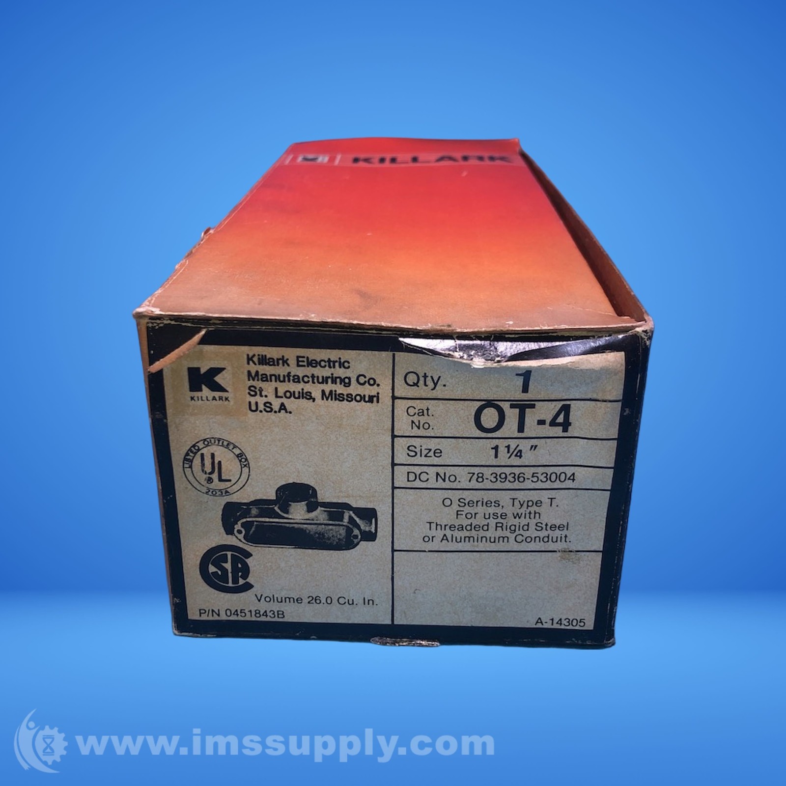 Killark OT-4 Aluminum Conduit Body FNOB