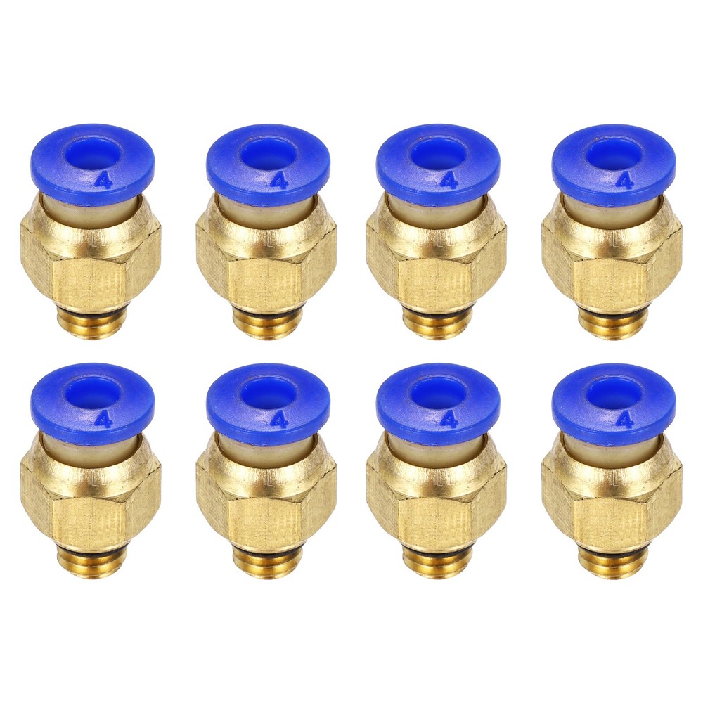 8 Pcs PC4-M6 Straight Through Fitting for 3D Printer, 2x4mm Tubes, Blue