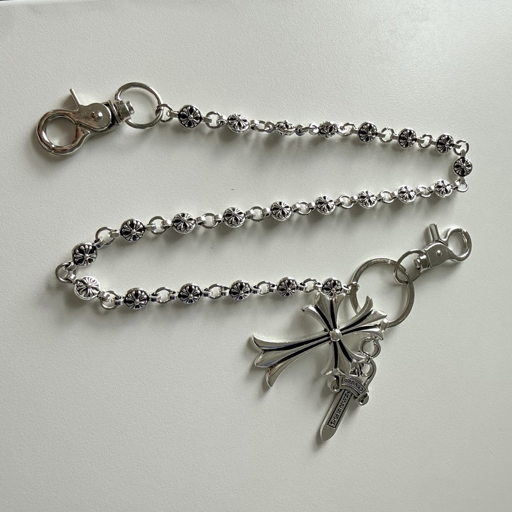 CH Style Chrome Cross Gothic Pants Keychain Chain 55cm