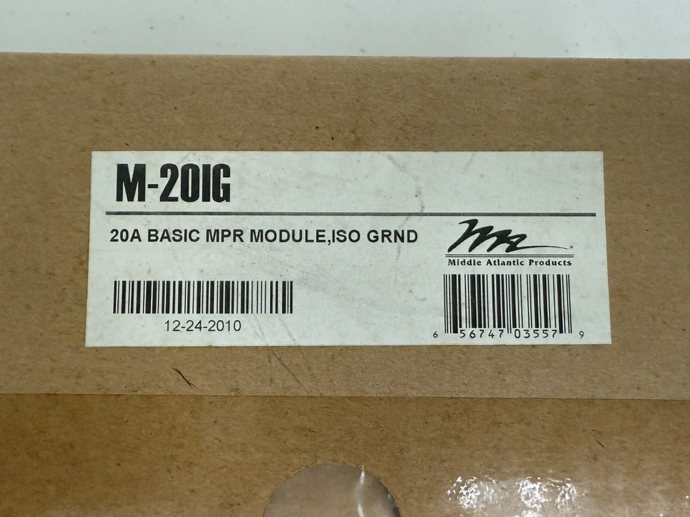 Middle Atlantic M-20IG BASIC MPR MODULE, 20 A, ISO GROUND