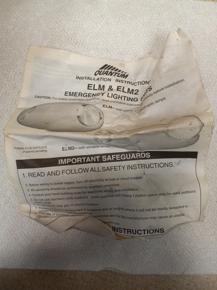 Quick Mount Emergency Lighting Unit EMPCB00223 ELM/ELM2