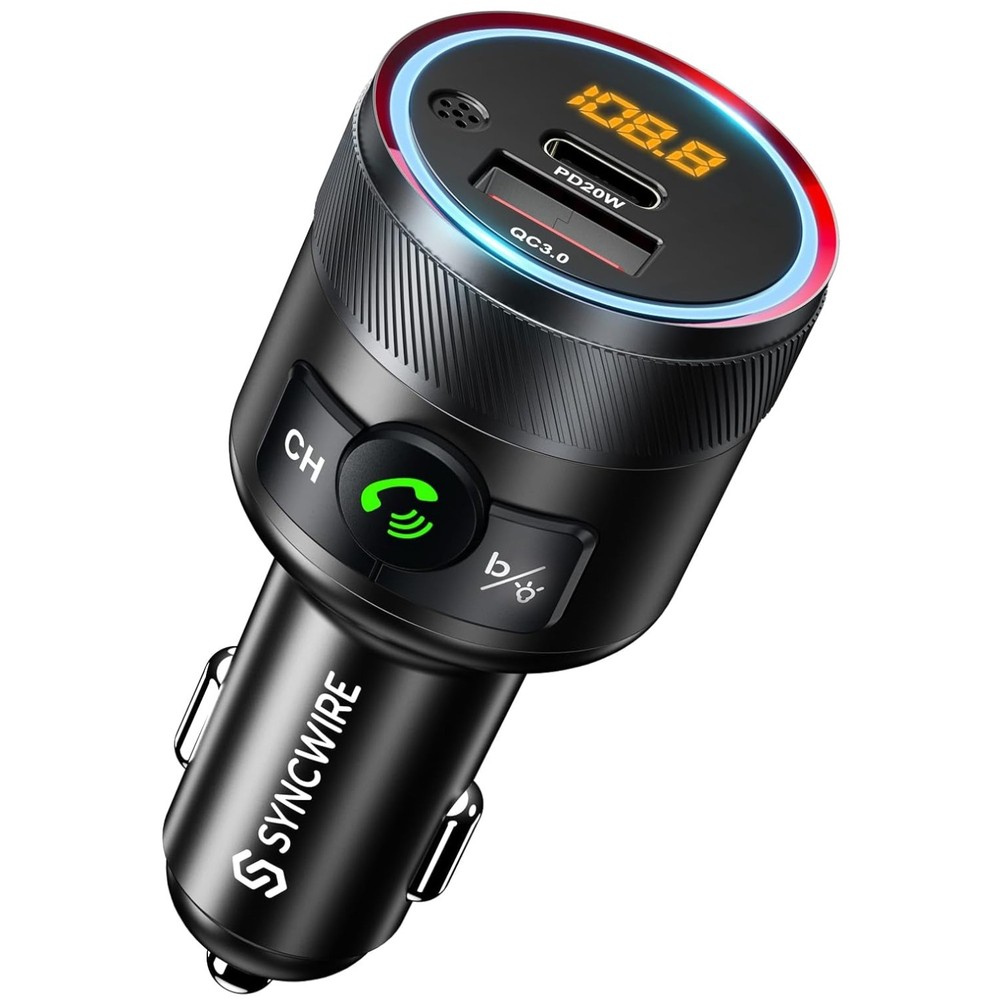 Compact Bluetooth 5.4 FM Transmitter - Perfect for Music, Charging & Calls