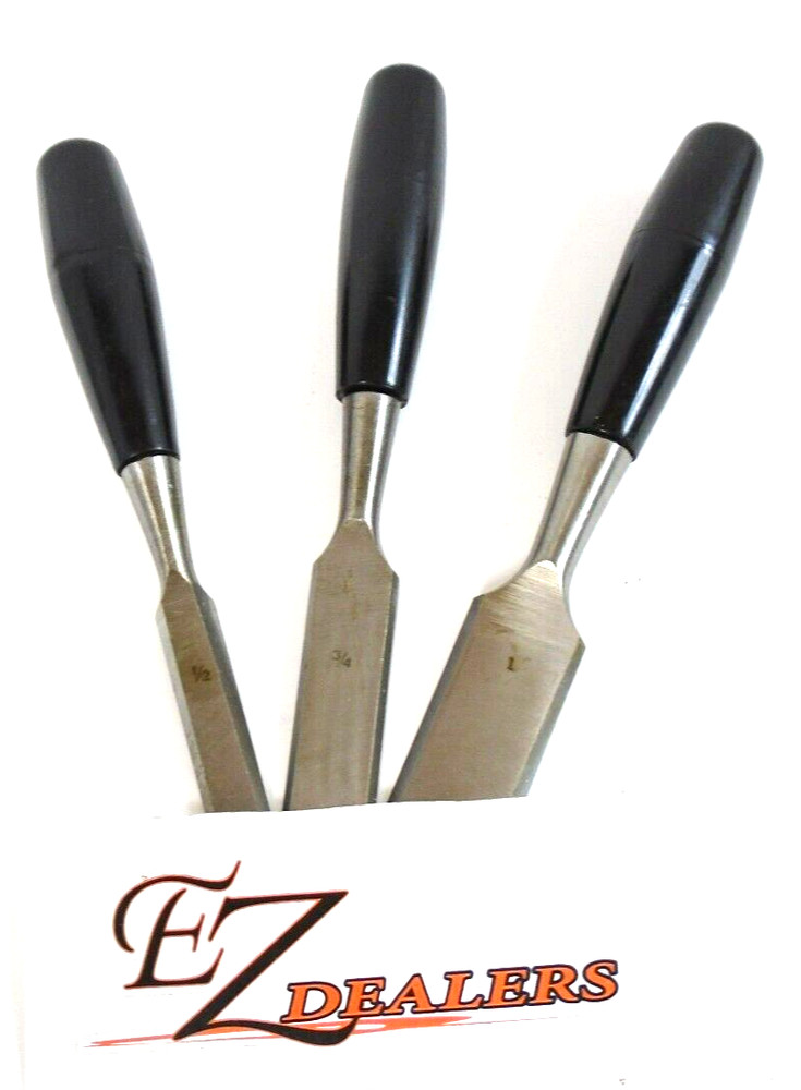Globemaster 3 Piece Butt Chisel Set no. 61395  1/2"  3/4"  1"