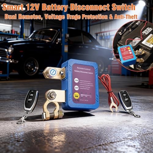 Remote Battery Disconnect Switch 12V, 240A Smart Voltage Sensitive Car Kill