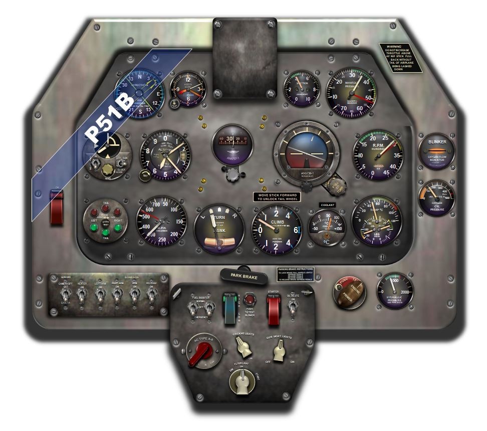 P51 MUSTANG COCKPIT instrument panel CDkit