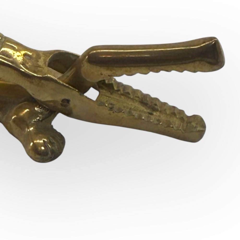 Solid Brass Alligator Nutcracker Seafood Crab Cracker 7.5" Figural MCM Vintage